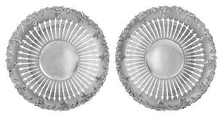 A Pair of American Silver-Plate Cake Stands Diameter 10 3/4 inches.