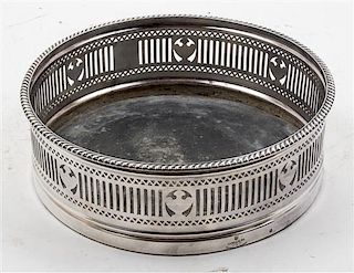 An American Silver-Plate Plant Coaster Diameter 9 inches.