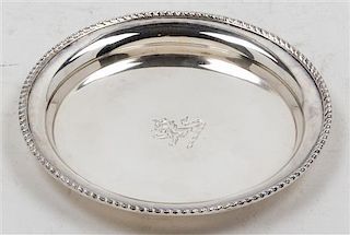An English Silver-Plate Coaster Diameter 4 1/2 inches.