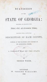 WHITE, GEORGE. Statistics of the State of Georgia. Savannah, 1900. First edition.