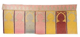 * A Collection of Nine Damask Arches and Velvet Niches 173 x 56 inches.