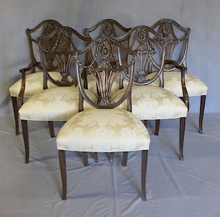 Set of 6 Finely Carved Dining Chairs.