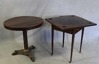 Antique Rosewood Tilt Top Table & Mahogany Table