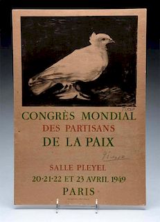 Congres Mondial Paris Picasso Poster.