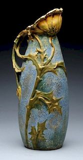 Amphora Ceramic Monumental Thistle Pitcher.