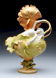 Amphora Ceramic Emerging Maiden from Poppies Vase.