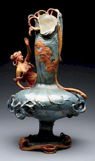 Amphora Ceramic Monumental Snowdrop Vase.