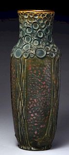 Amphora Ceramic Vase w/ Applied Stylized Trees.