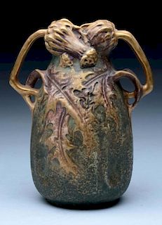 Amphora Ceramic Organic 2-Handled Floral Vase.