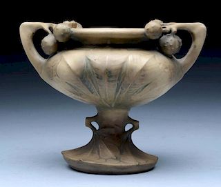 Amphora Ceramic Footed 2-Handled Vase.