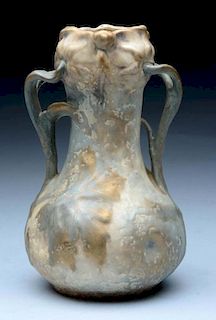 Amphora Ceramic Organic 2-Handled Floral Vase.