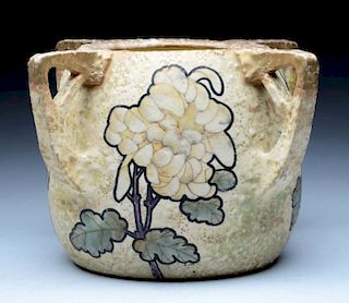 Amphora Ceramic 4 Buttressed Handled Vase.