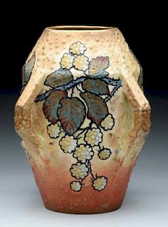 Paul Dachsel Ceramic 4 Buttressed Handled Vase.