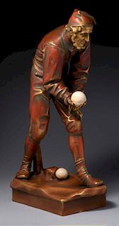 Amphora Ceramic Figure of Bearded Man Bowling.