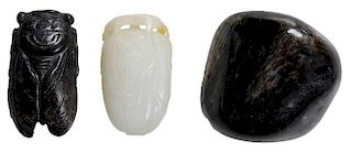 Three Antique Chinese Carved Jade