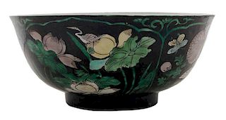 Antique Chinese Famille Noir Bowl