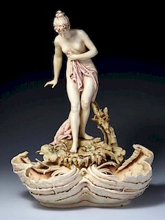 Monumental Amphora Ceramic Figure of Nude Woman.