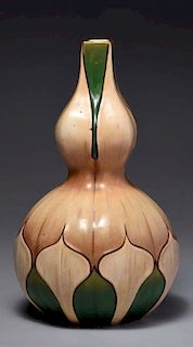 Amphora Ceramic Double Gourd Stylized Vase.