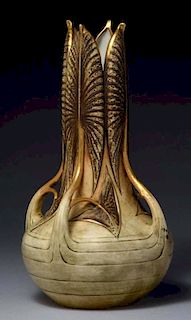 Ernst Wahliss Paul Dachsel Stylized 4-Handled Vase