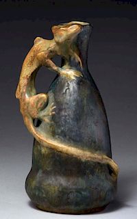 Amphora Ceramic Lizard Vase.