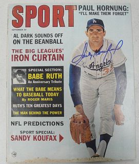 Sandy Koufax Hand Signed Autographed Complete Sport Magazine Dodgers JSA