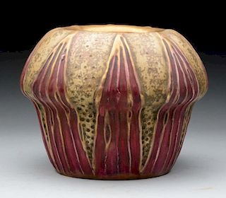 Amphora Ceramic Secessionist Leaf Vase.