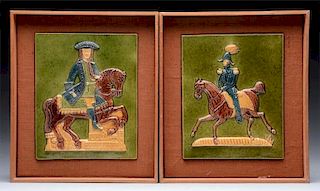 Lot of 2: Staffordshire Pottery Plaques.