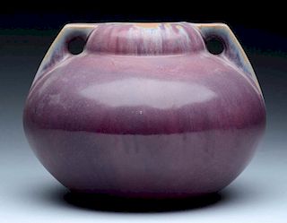 Fulper Purple Double Handled Vase.