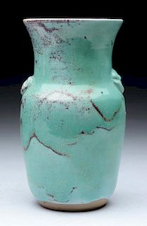 Jugtown Green Pottery Vase.
