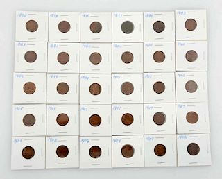 Lot of 30: Indian Head Cents.