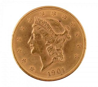 1901 $20 Gold Liberty Coin.