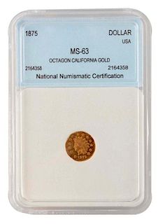 1875 Gold Dollar Octagon California.