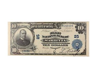1902 $10 NC 1st NB of Marietta, PA.