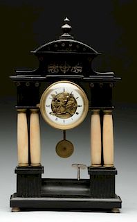 Early 19th Century Austrian Portico Shelf Clock.