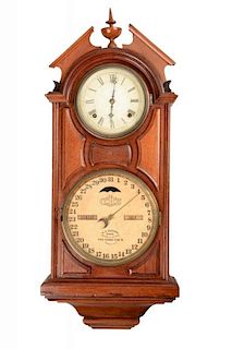 Ithaca Double Dial Wall Clock.