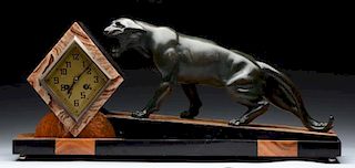 French Art Deco Clock with Panther.