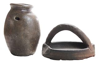 Japanese Stoneware Jar, Flower