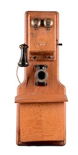 Sterling Electric Co Wooden Wall Phone.