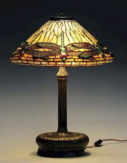 Tiffany Studios 17" Dragonfly Lamp.