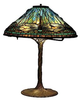 Tiffany Studios 20" Dragonfly Lamp.