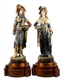 Lot Of 2: Napoleon & Josephine Statues.