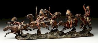 Native Americans Riding Horses By Carl Kauba.