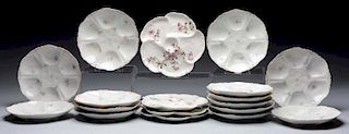 Lot Of 18: Floral Oyster Plates.