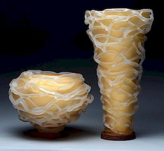 Lot Of 2: Art Glass Vases.