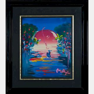 Peter Max (b. 1937) A Better World, Mixed media painting with acrylic and off-set lithography on paper,