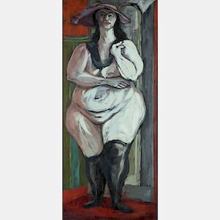 Daniel Forst (b. 1936) Voluptuous Nude, Oil on canvas,
