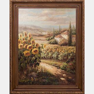 Rommitts (20th Century) Tuscany Landscape, Oil on canvas,