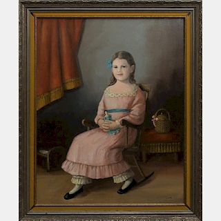 Louise Lacka (20th Century) Portrait of a Child, Oil on canvas,