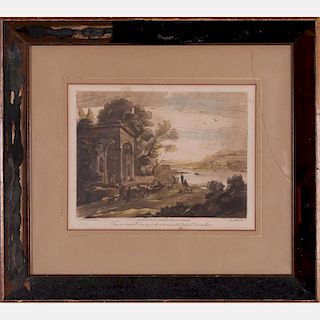 Richard Earlom (1743-1822) Landscape After Claude Lorrain, Etching and roulette, mezzotint.