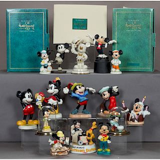 A Miscellaneous Collection of Porcelain Mickey Mouse Figurines, 20th Century,